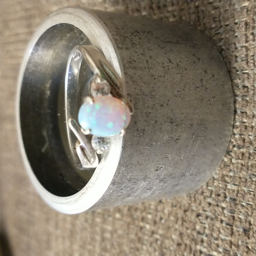 Colorful opal ring